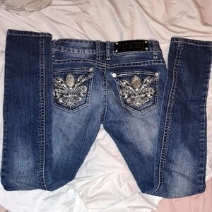 Premier Blue Boot Cut Jeans with Decorative Pockets